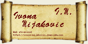 Ivona Mijaković vizit kartica